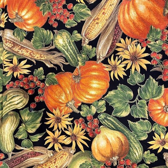 Autumn Harvest Fabric Cranston Cotton Pumpkins Fall Gourds Quilting 44 X 36 - Picture 5 of 8
